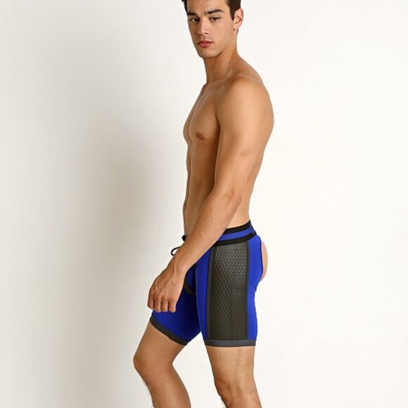 CBS099 Cell Block 13 Gridiron Neoprene Panel Backless Short Blue - Picture 3 of 4